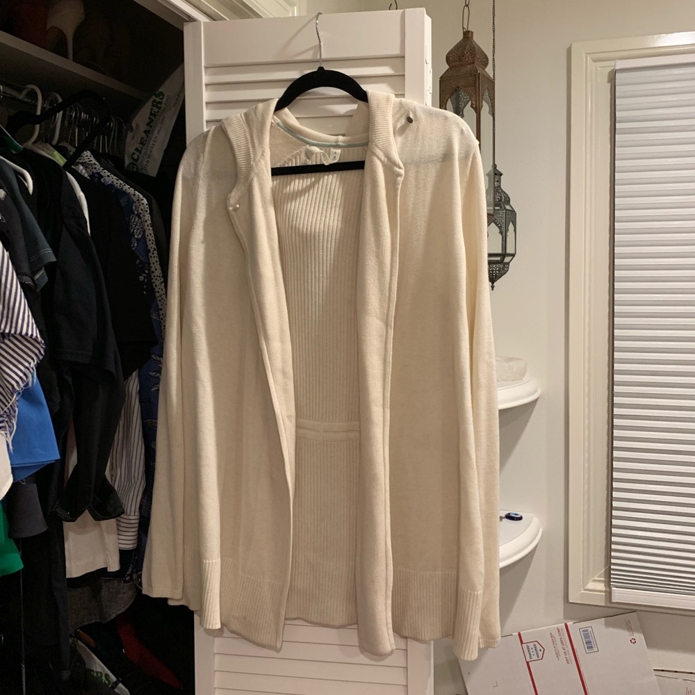 Lululemon knit cream cardigan with hood